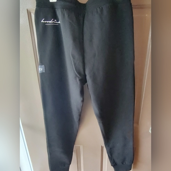 HOODRICH UK Letterman Patch Logo Jogger Sweatpants Black Stash Pocket Sz Large - Picture 7 of 7
